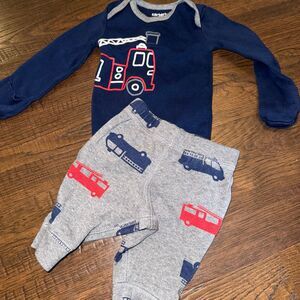 Carter’s Newborn Fire Truck Onesie & Pants Set 2 pieces